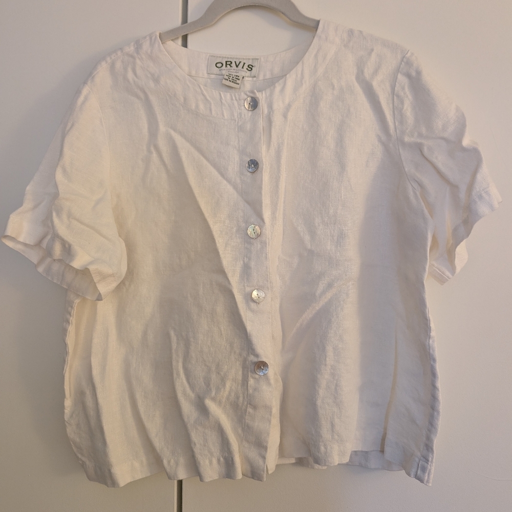 Orvis Cream Linen Shirt